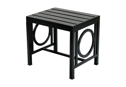 16" Black Aluminum Geo Slat Outdoor Side Table HomeRoots