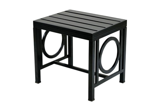 16" Black Aluminum Geo Slat Outdoor Side Table HomeRoots