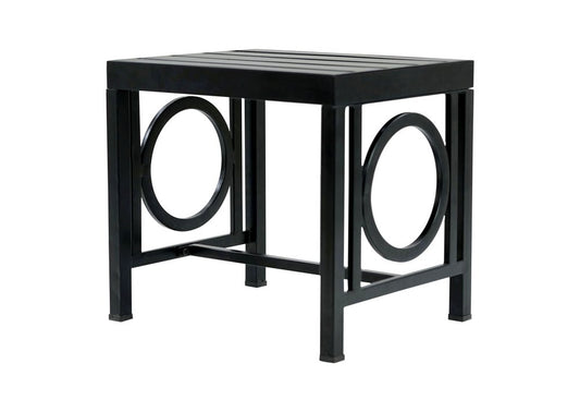 16" Black Aluminum Geo Slat Outdoor Side Table HomeRoots