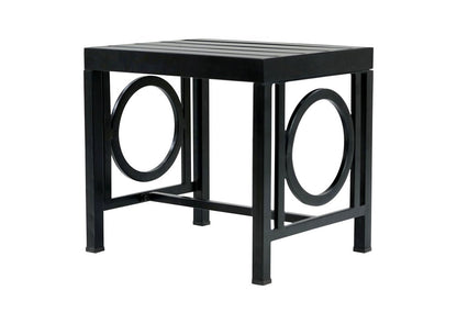 16" Black Aluminum Geo Slat Outdoor Side Table HomeRoots