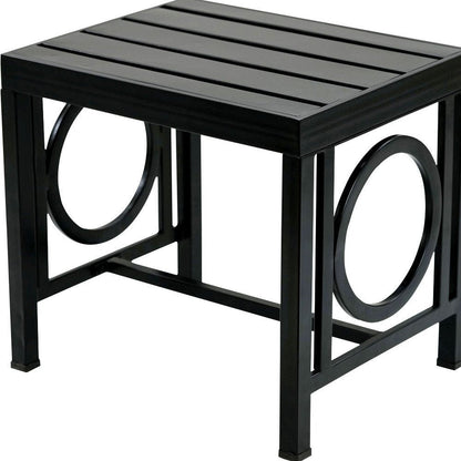 16" Black Aluminum Geo Slat Outdoor Side Table HomeRoots