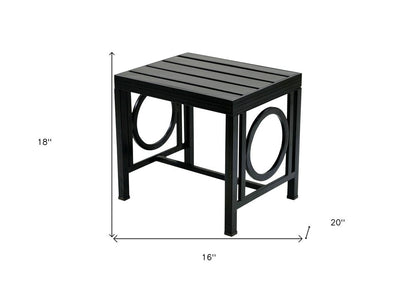 16" Black Aluminum Geo Slat Outdoor Side Table HomeRoots