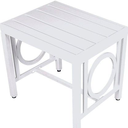 16" White Metal Outdoor Side Table HomeRoots