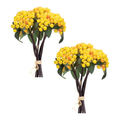 Set of Two 13" Yellow Artificial