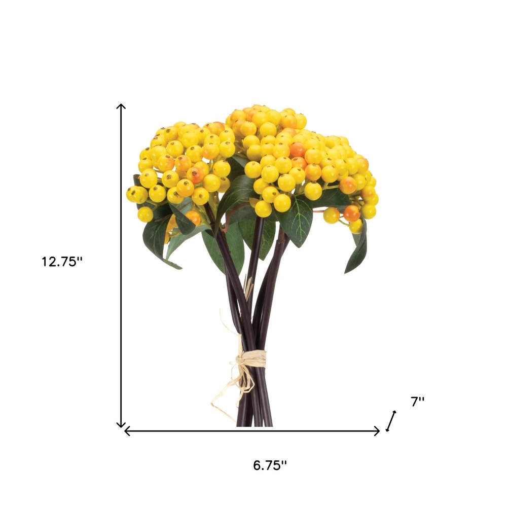 Set of Two 13" Yellow Artificial