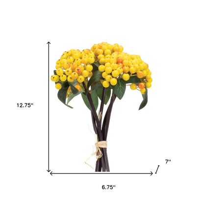 Set of Two 13" Yellow Artificial