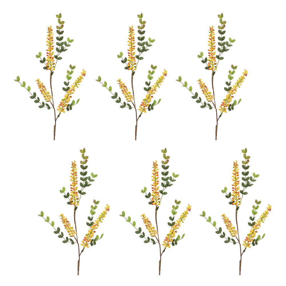 Set of Six 2" Yellow Artificial HomeRoots