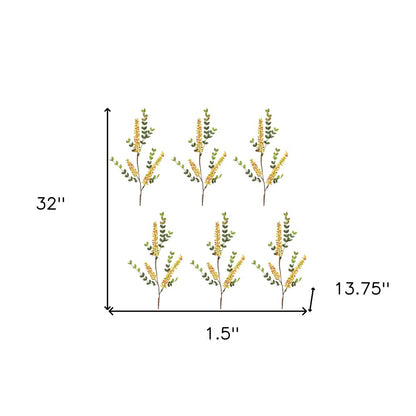Set of Six 2" Yellow Artificial HomeRoots