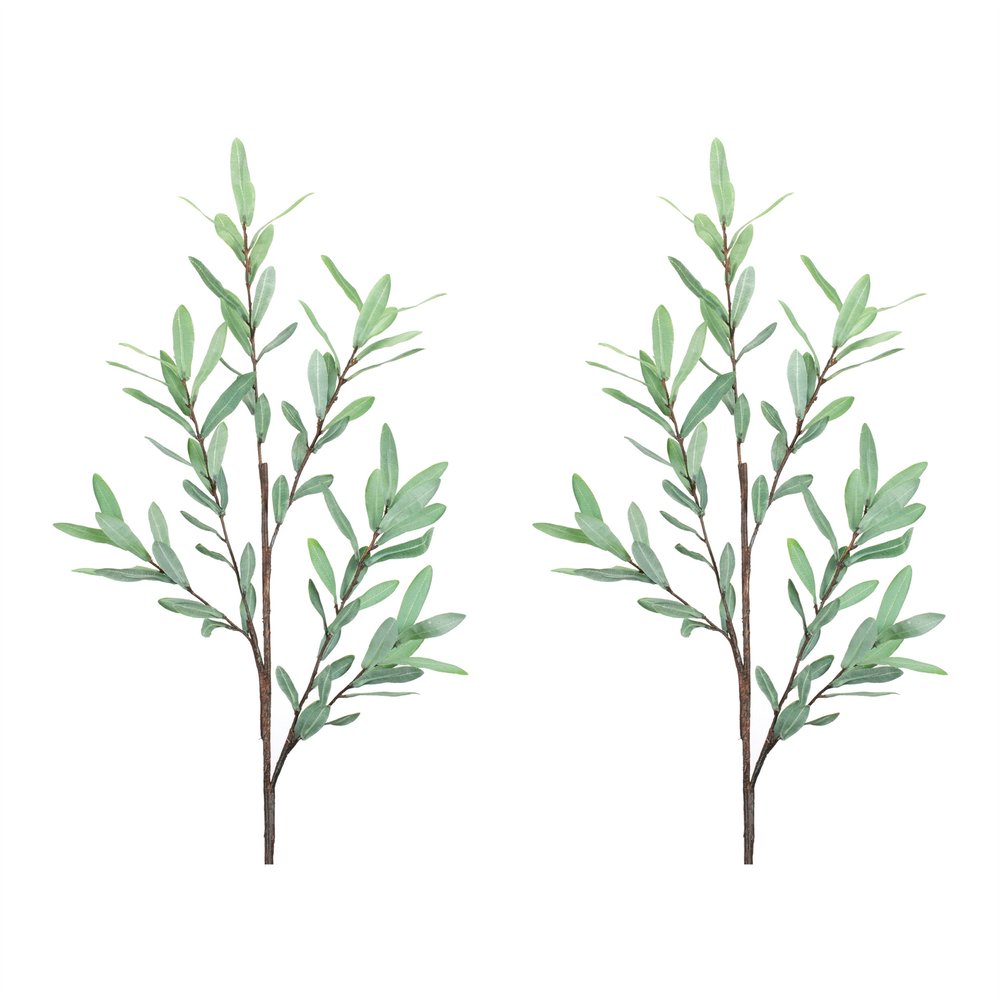 Set of Two 39" Green Artificial Olive Tree
