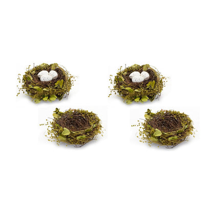 Set of Four 4" Green Artificial
