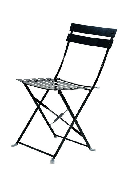 Set of Two Black Aluminum Outdoor Folding Dining Chairs HomeRoots