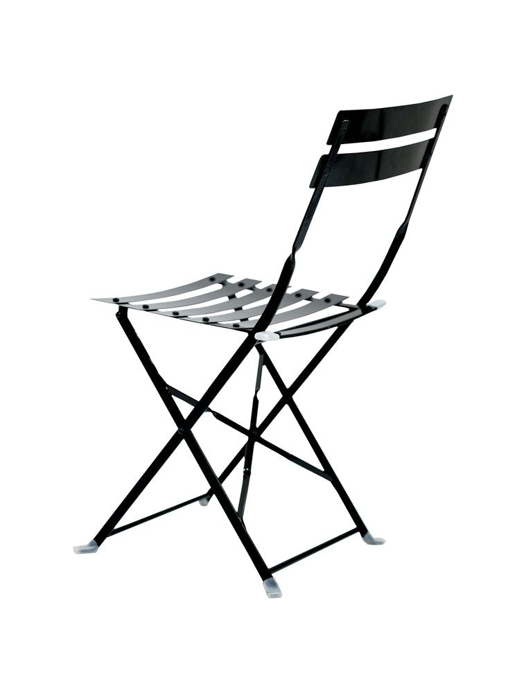 Set of Two Black Aluminum Outdoor Folding Dining Chairs HomeRoots