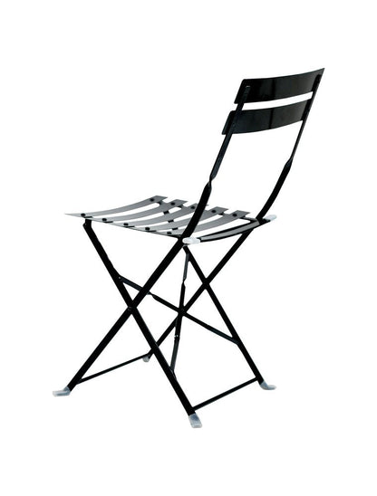Set of Two Black Aluminum Outdoor Folding Dining Chairs HomeRoots