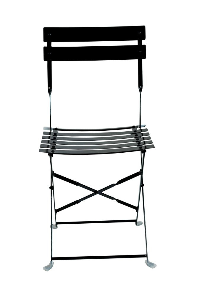 Set of Two Black Aluminum Outdoor Folding Dining Chairs HomeRoots