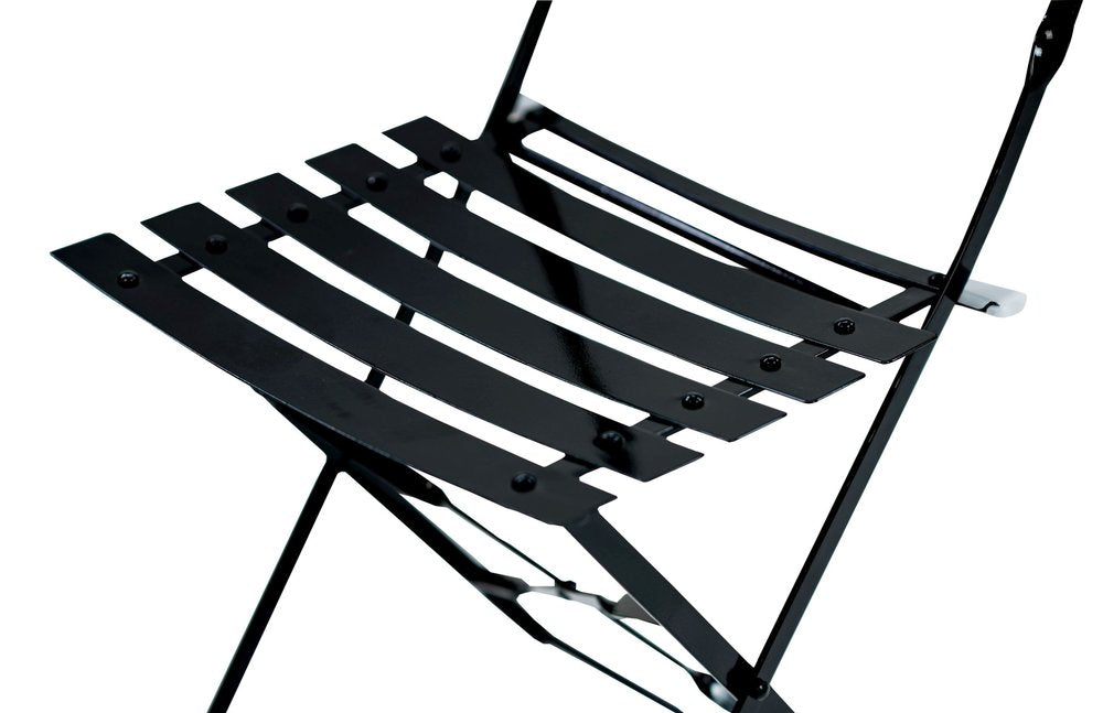 Set of Two Black Aluminum Outdoor Folding Dining Chairs HomeRoots