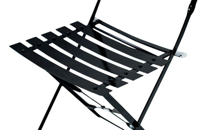 Set of Two Black Aluminum Outdoor Folding Dining Chairs HomeRoots
