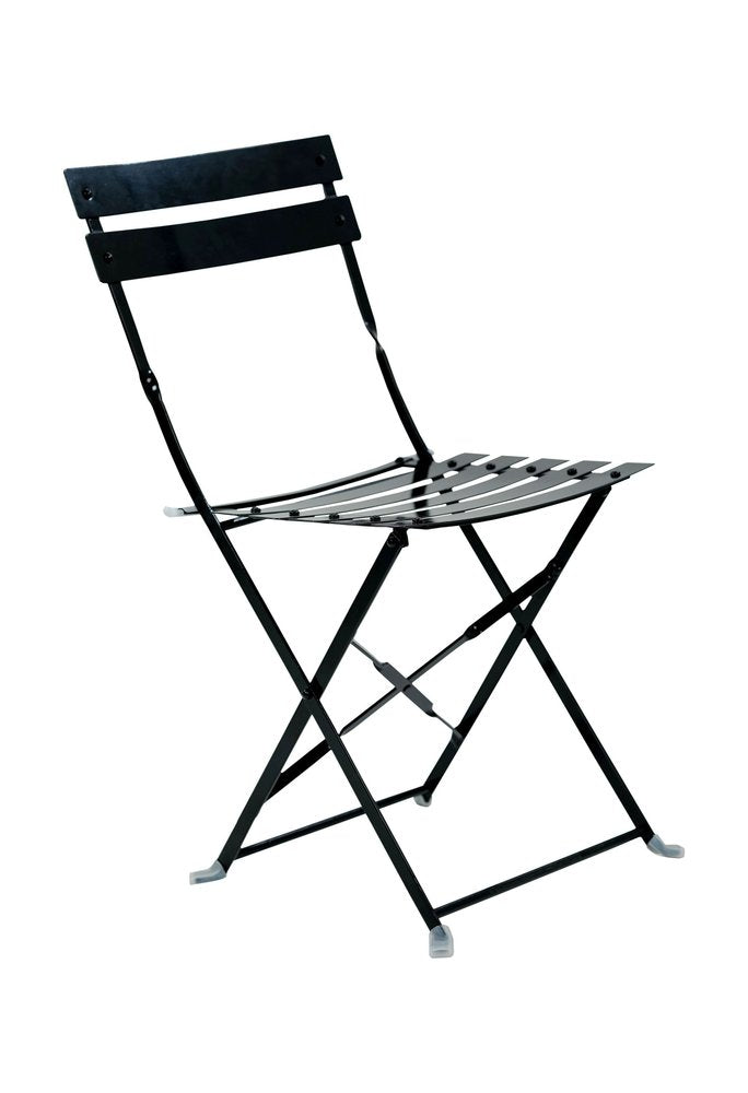 Set of Two Black Aluminum Outdoor Folding Dining Chairs HomeRoots