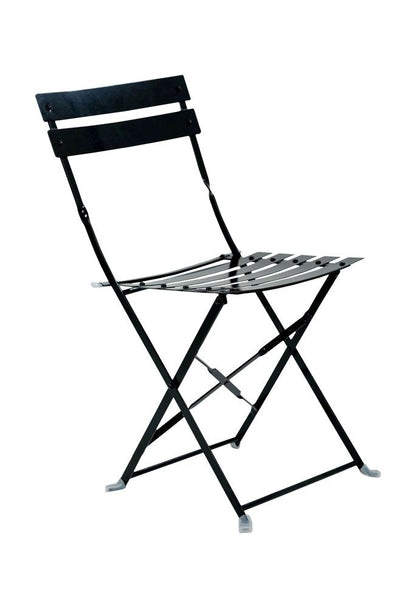 Set of Two Black Aluminum Outdoor Folding Dining Chairs HomeRoots