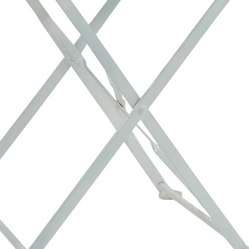 Set of Two White Aluminum Outdoor Folding Dining Chairs — view 3