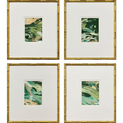 Set Of Four Verdant Fusion Gold Framed Wall Art HomeRoots
