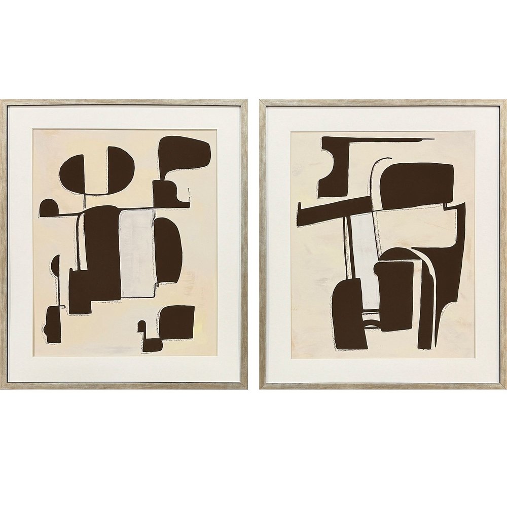 Set Of Two Enigma Silver Framed Wall Art HomeRoots
