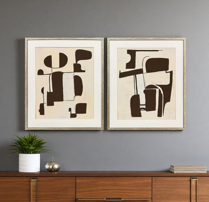 Set Of Two Enigma Silver Framed Wall Art HomeRoots