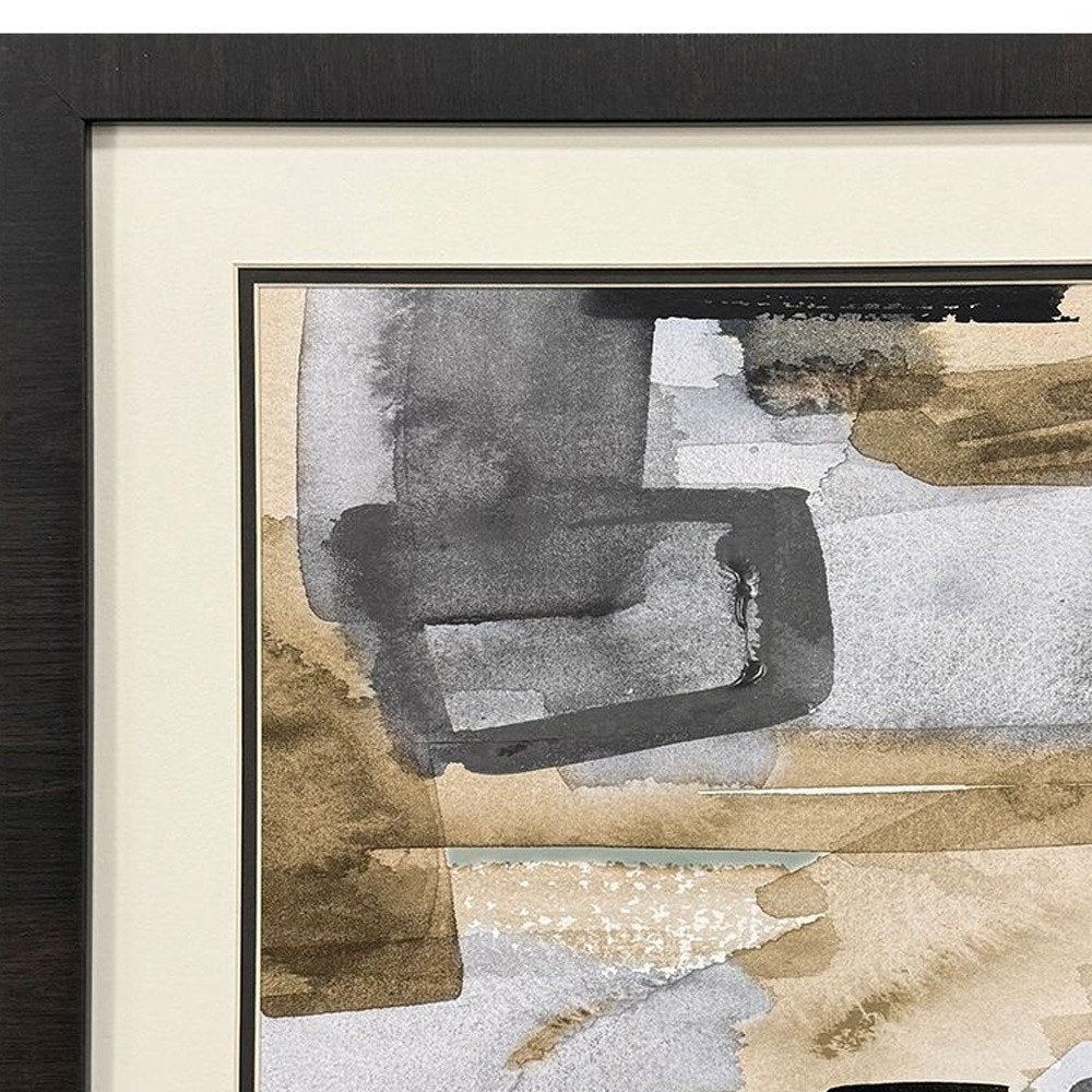 Set Of Two Abstract Expressions Brown Framed Wall Art — view 2