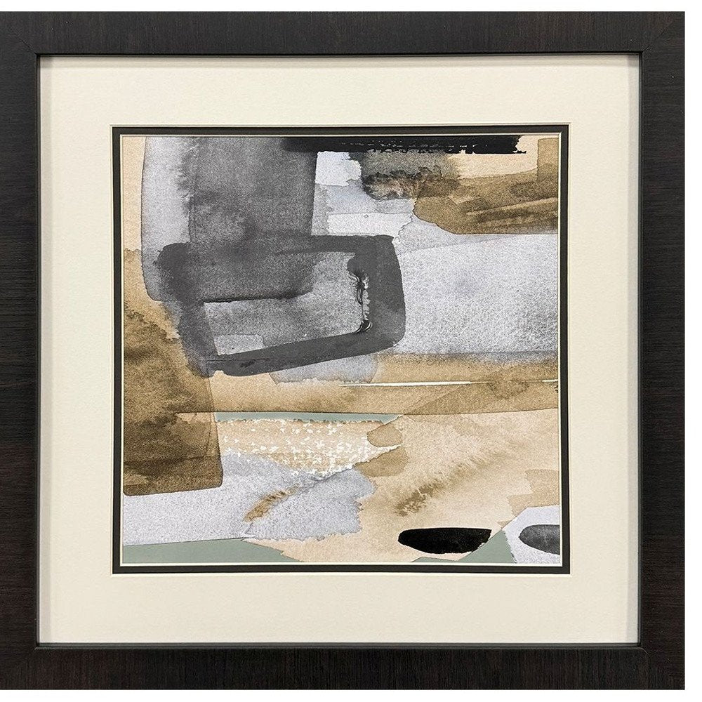 Set Of Two Abstract Expressions Brown Framed Wall Art HomeRoots