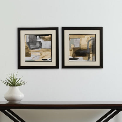 Set Of Two Abstract Expressions Brown Framed Wall Art HomeRoots