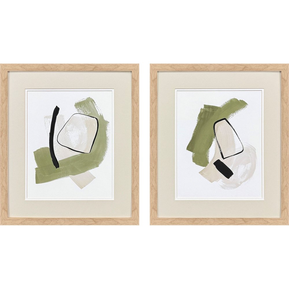 Set Of Two Sage Treasures I Brown Framed Wall Art — view 1