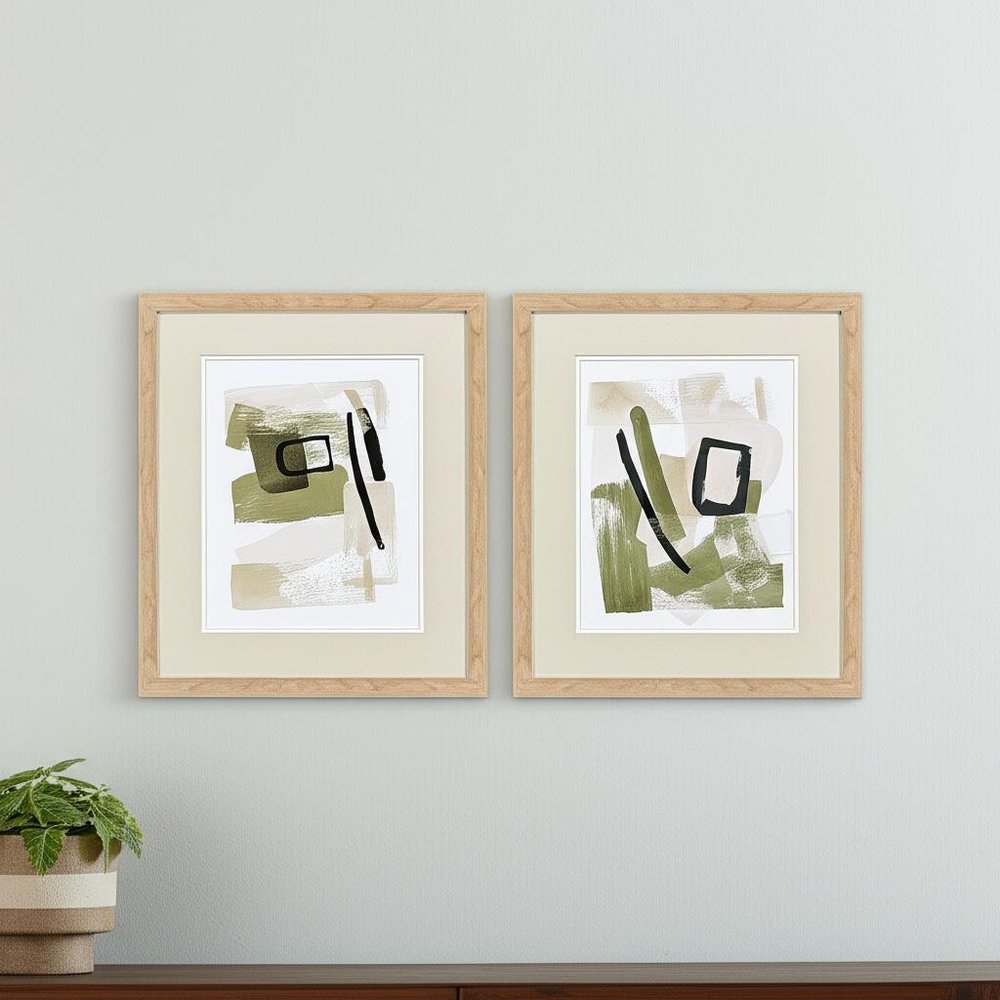Set Of Two Sage Treasures II Brown Framed Wall Art — view 4