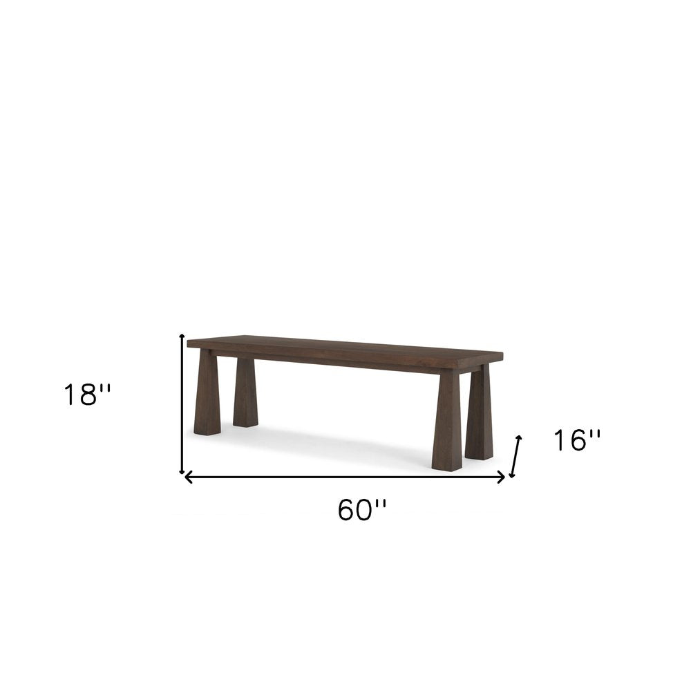 60" Dark Brown Solid Wood Bench HomeRoots
