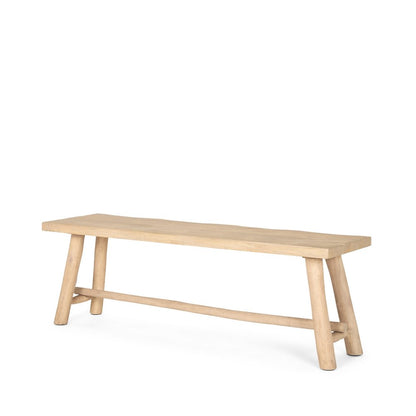 56" Natural Distressed Solid Wood Live Edge Bench HomeRoots