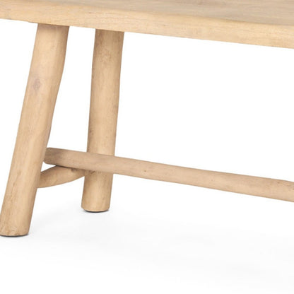 56" Natural Distressed Solid Wood Live Edge Bench HomeRoots