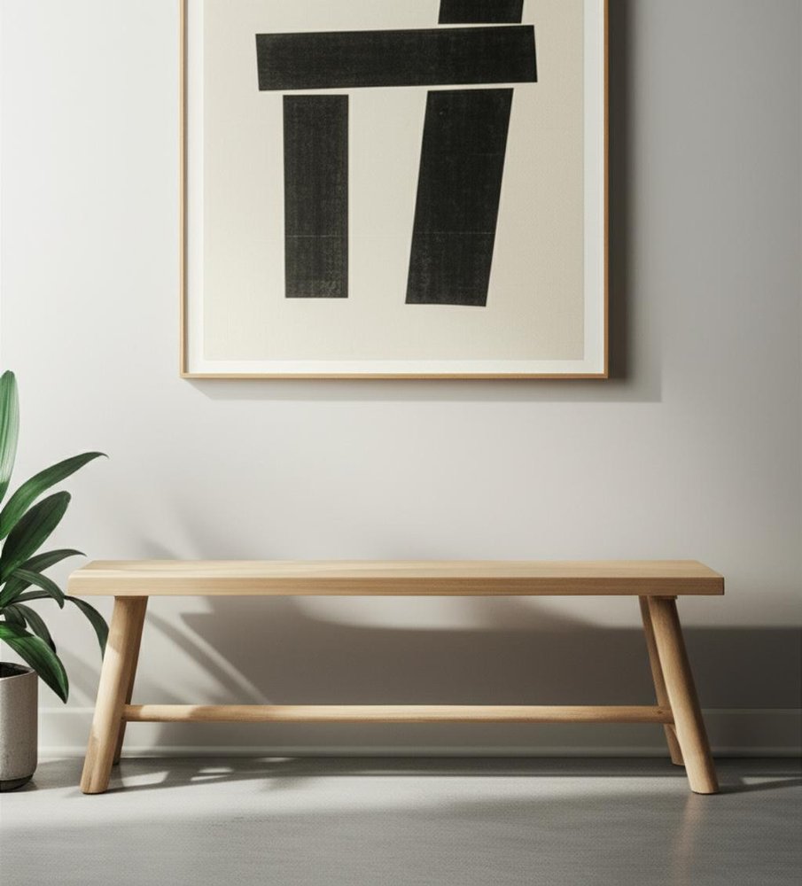 56" Natural Distressed Solid Wood Live Edge Bench HomeRoots