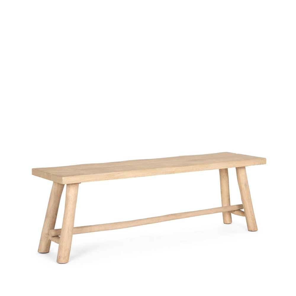 56" Natural Distressed Solid Wood Live Edge Bench HomeRoots