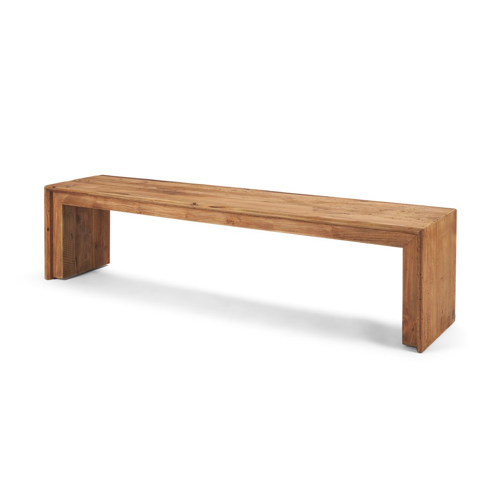 69" Natural and Brown Wood Distressed Reclaimed Wood Bench HomeRoots