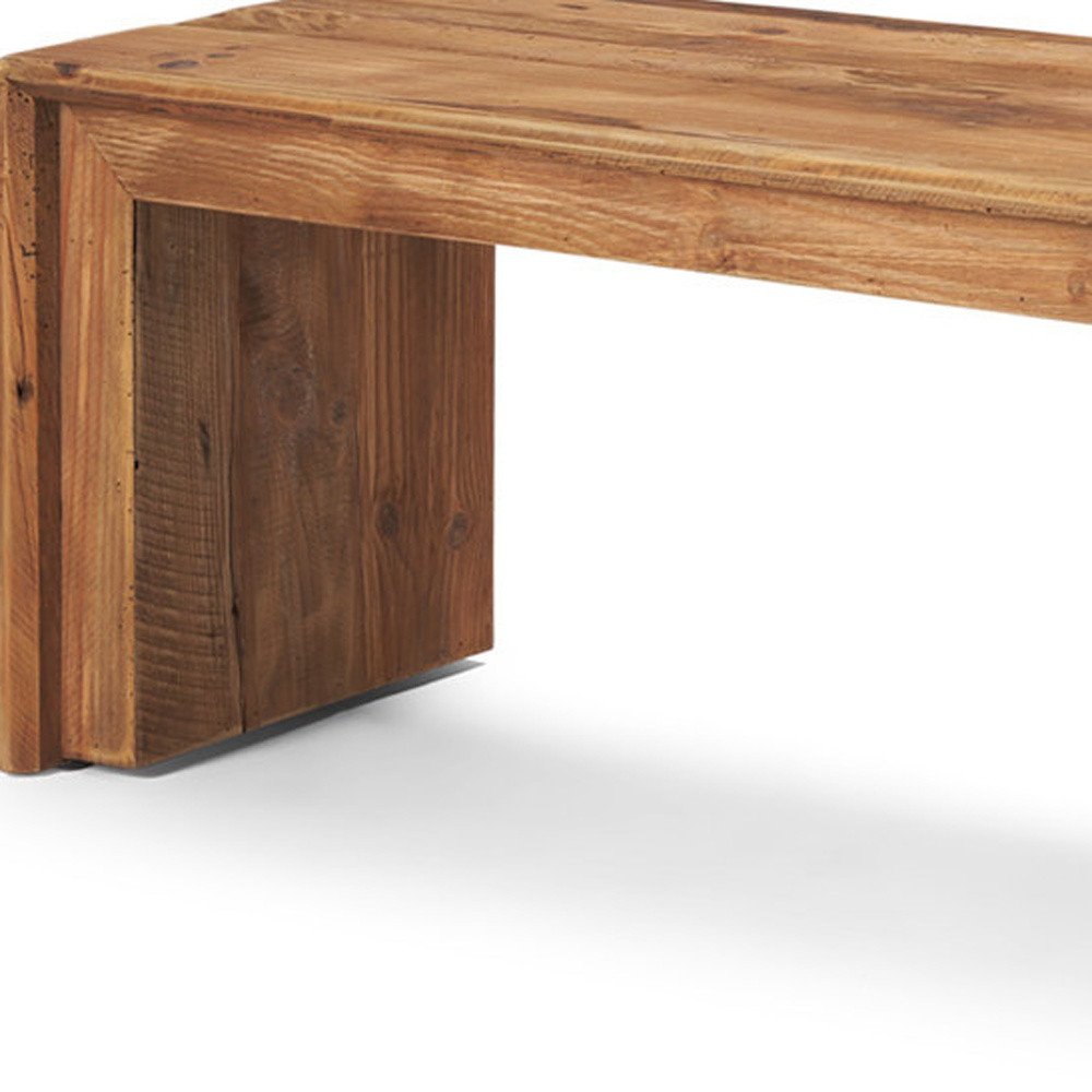 69" Natural and Brown Wood Distressed Reclaimed Wood Bench HomeRoots