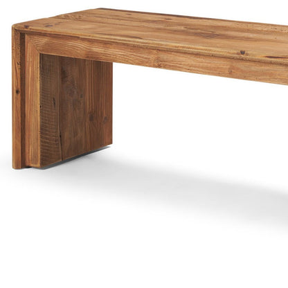 69" Natural and Brown Wood Distressed Reclaimed Wood Bench HomeRoots