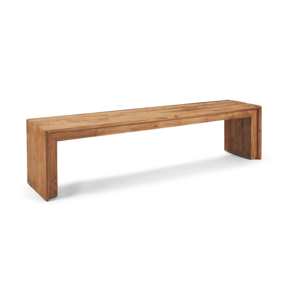 69" Natural and Brown Wood Distressed Reclaimed Wood Bench HomeRoots
