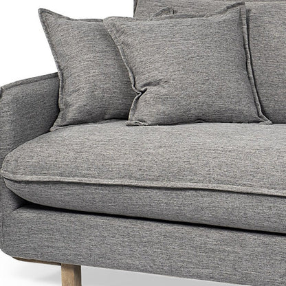 84" Gray Fabric Sofa With Brown Legs HomeRoots