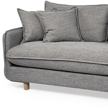 84" Gray Fabric Sofa With Brown Legs HomeRoots