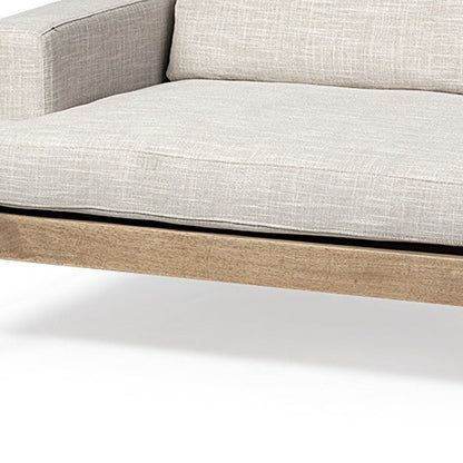95" Beige Fabric Sofa With Black Legs HomeRoots