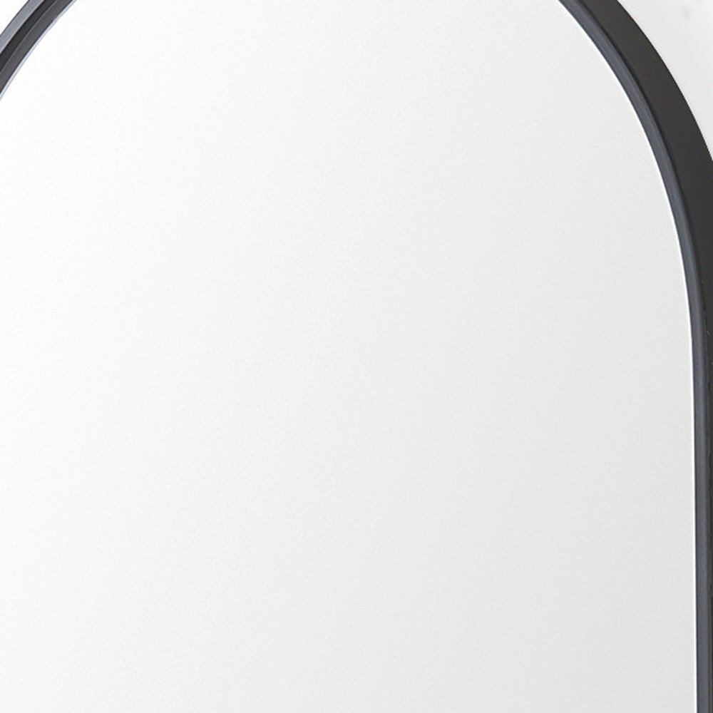 40" Black Metal Arch Framed Accent Mirror With Shelf HomeRoots