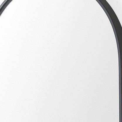 40" Black Metal Arch Framed Accent Mirror With Shelf HomeRoots