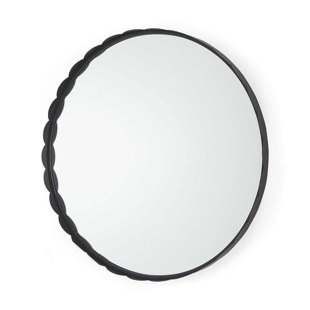 30" Black Metal Scalloped Framed Accent Mirror HomeRoots