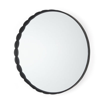 30" Black Metal Scalloped Framed Accent Mirror HomeRoots