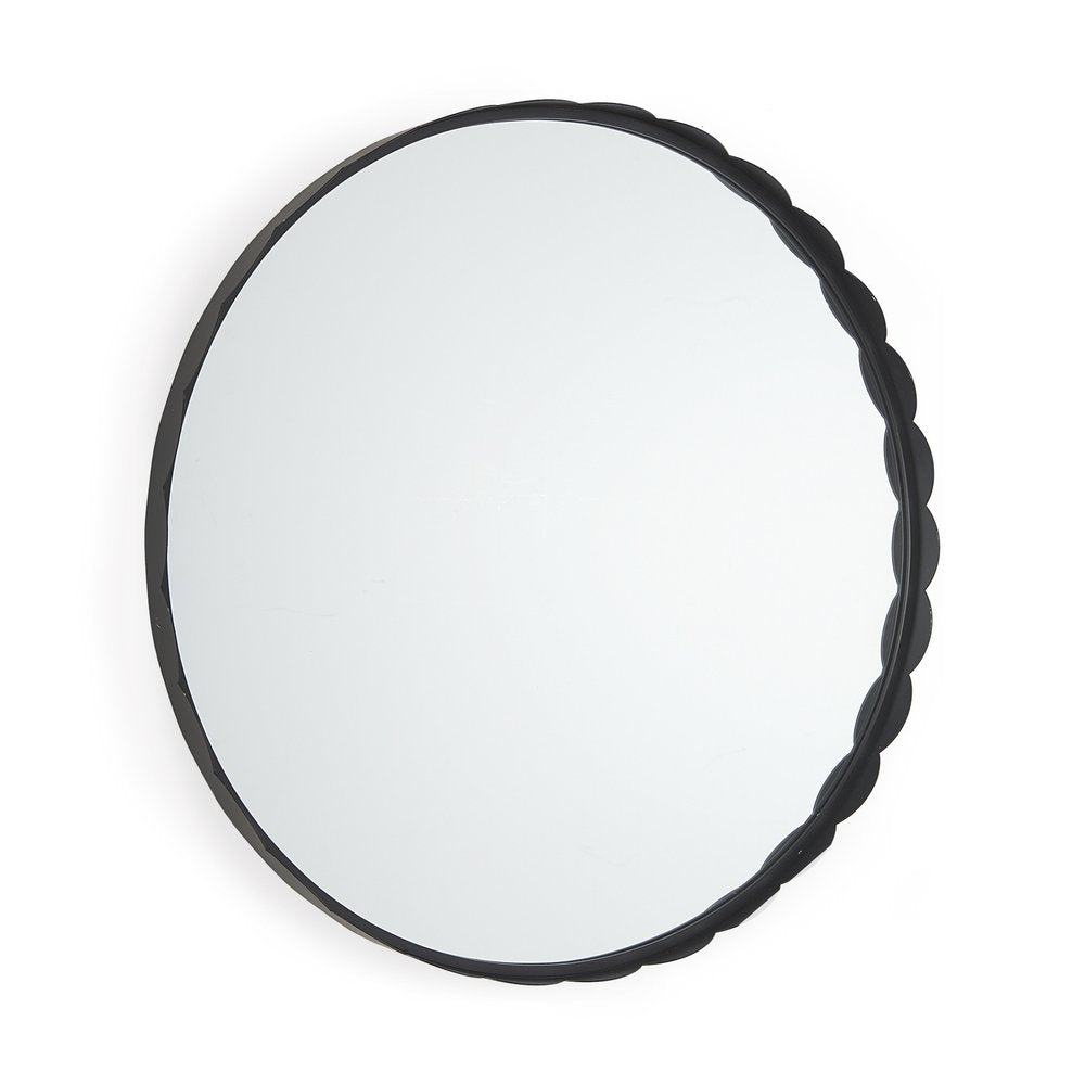 30" Black Metal Scalloped Framed Accent Mirror HomeRoots