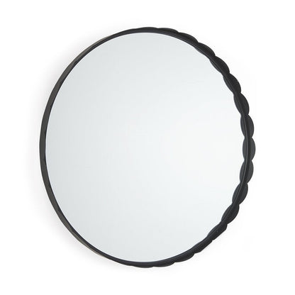 30" Black Metal Scalloped Framed Accent Mirror HomeRoots