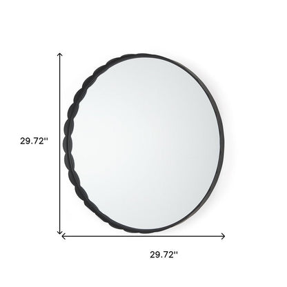 30" Black Metal Scalloped Framed Accent Mirror HomeRoots
